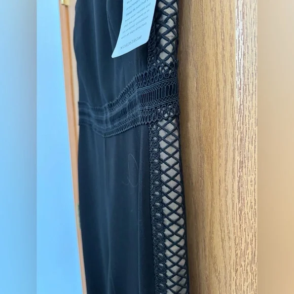 NWT Bardot Black Mesh and Crochet Detail Jumpsuit